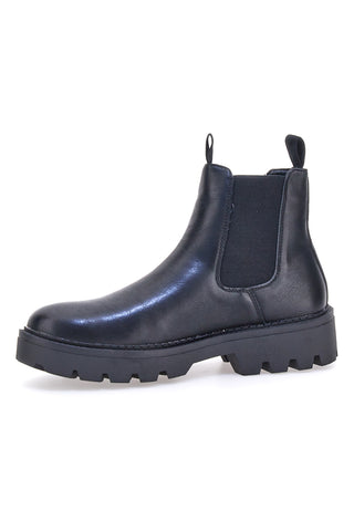 Johes Land 2308111 schwarze Beatles-Stiefel mit hoher Profilsohle