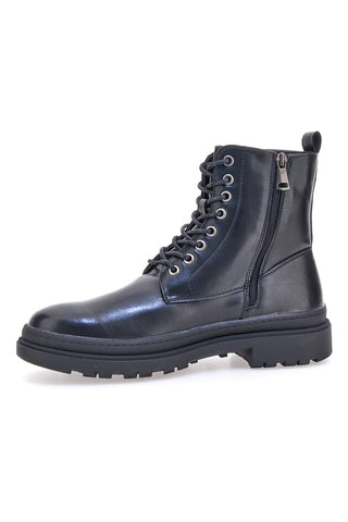 Johes Land 2308102 schwarze Amphibien mit Profilsohle und seitlichem Reißverschluss