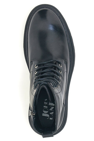 Johes Land 2308102 schwarze Amphibien mit Profilsohle und seitlichem Reißverschluss