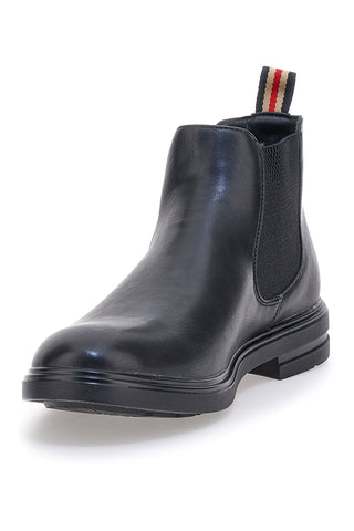 Johes Land 180141 Schwarze Stiefeletten mit gebürstetem Effekt und Gummibändern