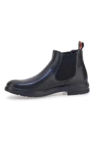 Johes Land 180141 Schwarze Stiefeletten mit gebürstetem Effekt und Gummibändern