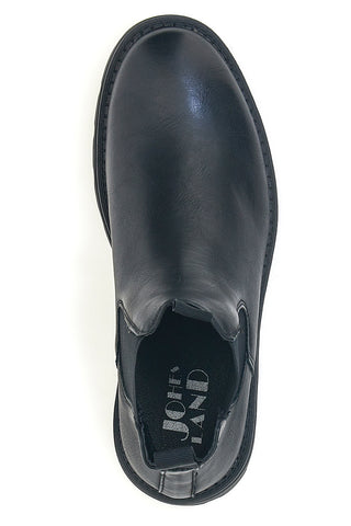 Johes Land 180141 Schwarze Stiefeletten mit gebürstetem Effekt und Gummibändern