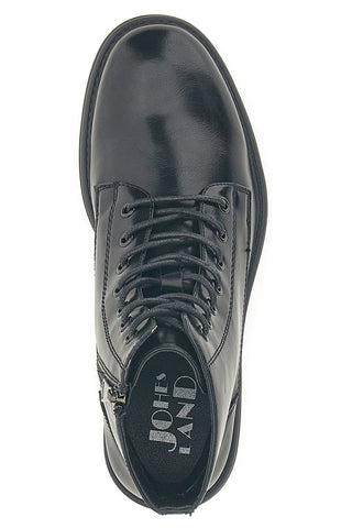 Schwarze Amphibien mit seitlichem Reißverschluss Johes Land 200381