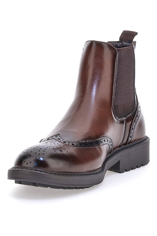 Johes Land 1681312 braune Beatles-Stiefel im Brogue-Stil