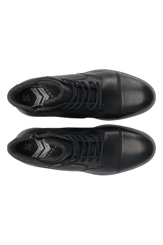 Bugatti 3318373A4000 Stiefeletten aus schwarzem Leder mit verstärkter Spitze