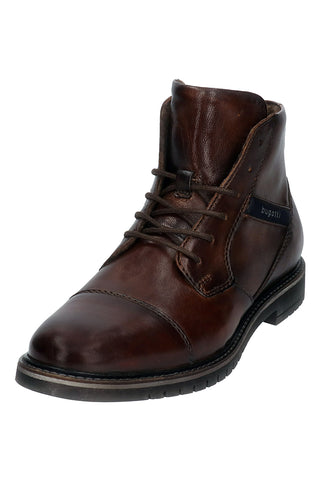 Anfibi marroni in vera pelle con punta rinforzata Bugatti 3318373A4100