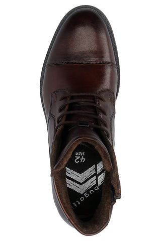 Anfibi marroni in vera pelle con punta rinforzata Bugatti 3318373A4100