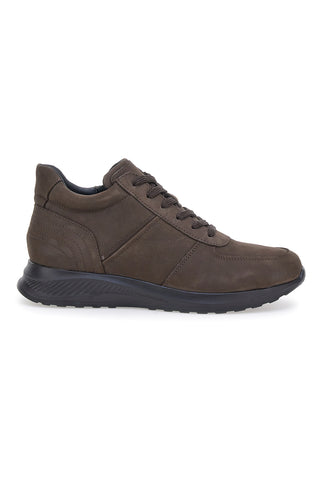 Braune Sneakers aus Leder mit seitlichem Reißverschluss Pittarello 24097621 für Herren
