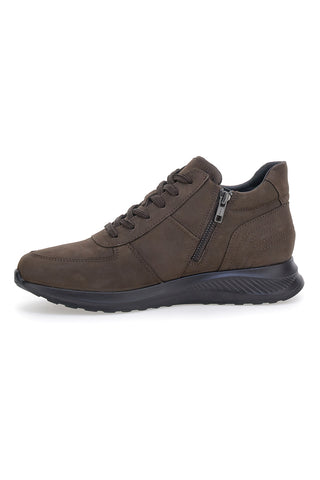 Braune Sneakers aus Leder mit seitlichem Reißverschluss Pittarello 24097621 für Herren