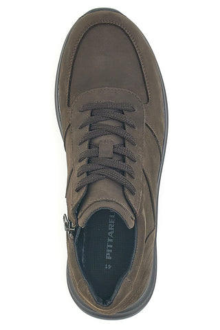 Braune Sneakers aus Leder mit seitlichem Reißverschluss Pittarello 24097621 für Herren