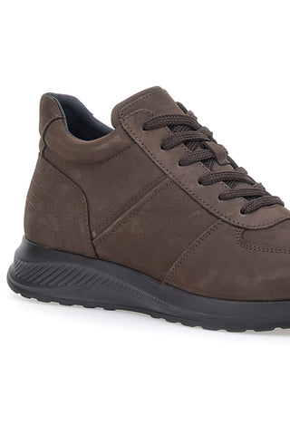 Braune Sneakers aus Leder mit seitlichem Reißverschluss Pittarello 24097621 für Herren