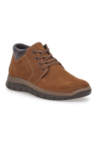 iMac 85256030252017 Mittelhohe braune Lederschnürschuhe mit gepolstertem Schaftrand