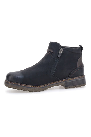 Relife 20821B16R schwarze wasserabweisende Stiefeletten mit seitlichem Reißverschluss