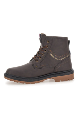 Carrera CAM759046868 braune Stiefeletten mit Kontrastnähten
