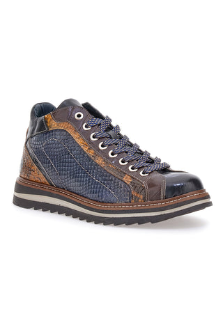Sneakers alte blu e marroni in pelle Pittarello eco 25276052