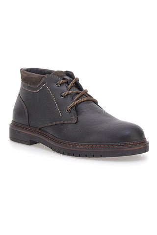 Pittarello Eco 252520024 Schwarze Stiefeletten aus echtem Leder mit gepolstertem Schaftrand