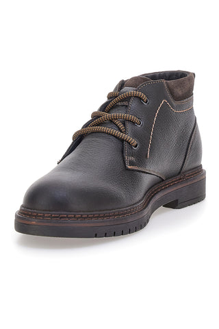 Pittarello Eco 252520024 Schwarze Stiefeletten aus echtem Leder mit gepolstertem Schaftrand