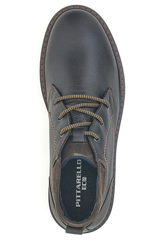 Pittarello Eco 252520024 Schwarze Stiefeletten aus echtem Leder mit gepolstertem Schaftrand