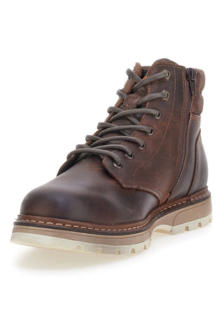 Braune Stiefeletten aus echtem Leder mit leichter Sohle. Artikelnummer: 252560008