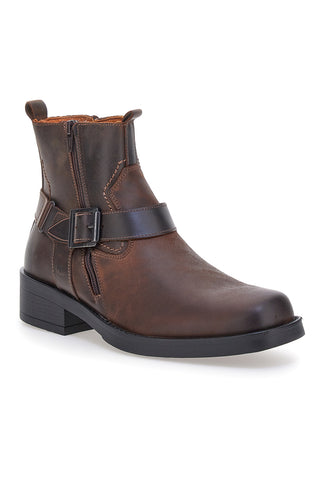 Braune Stiefeletten mit seitlicher Schnalle, Output 252590062