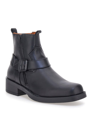 Schwarze Stiefeletten mit seitlicher Schnalle, Output 252590062