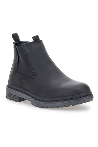 Schwarze Chelsea Boots mit verstärkter Sohle und Baumwollgürtel. HARVARD CRAZY