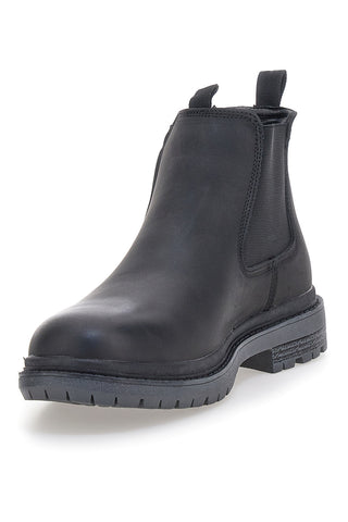 Schwarze Chelsea Boots mit verstärkter Sohle und Baumwollgürtel. HARVARD CRAZY