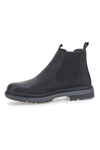 Schwarze Chelsea Boots mit verstärkter Sohle und Baumwollgürtel. HARVARD CRAZY