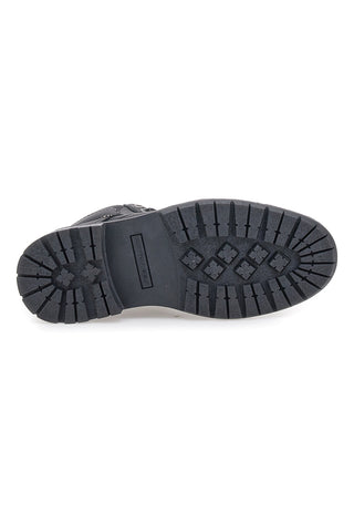 Schwarze, hochgeschnittene Schnürschuhe mit gepolstertem Schaftrand und Baumwollgürtel von STANFORD LTH