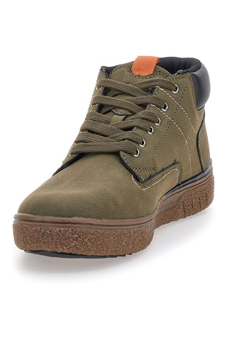 Grüne, gepolsterte High-Top-Schuhe mit gezahnter Sohle und Baumwollgürtel CBM524A0604