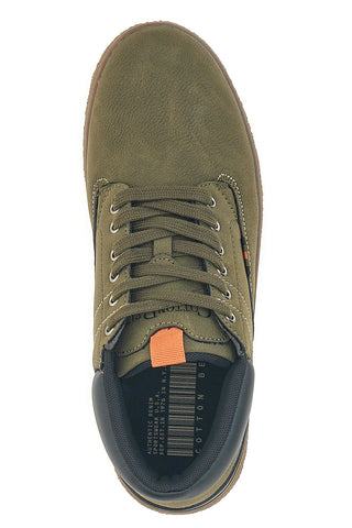 Grüne, gepolsterte High-Top-Schuhe mit gezahnter Sohle und Baumwollgürtel CBM524A0604