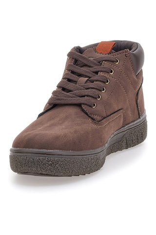 Scarpe alte marroni imbottite fondo robusto Cotton belt CBM524A0602