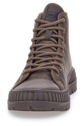 Scarpe alte marroni effetto vintage suola rinforzata Cotton belt DRE NBK