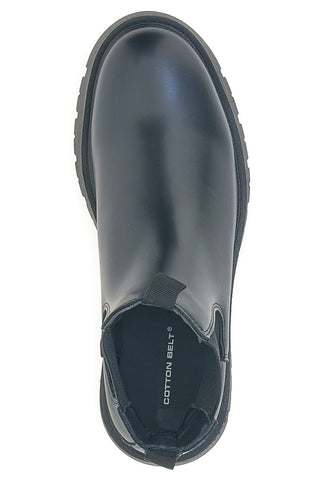 JULIEN Schwarze Chelsea Boots mit Baumwollgürtel und Tanksohle