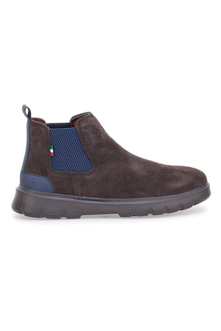 Stivaletti beatles marroni in camoscio con suola sportiva Marina militare MM983