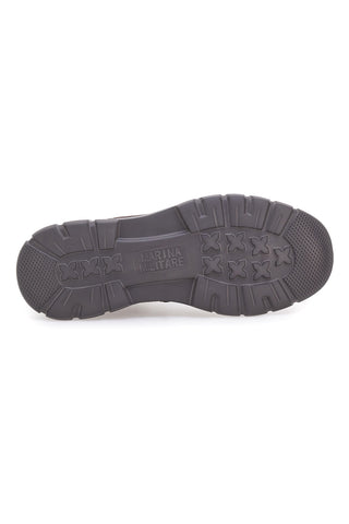 Braune Wildleder-Beatles-Stiefeletten mit sportlicher Sohle Navy MM983