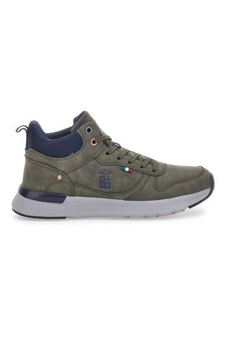 Grüne Mid-Sneaker mit marineblauer Laufsohle MM2310