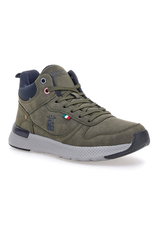 Grüne Mid-Sneaker mit marineblauer Laufsohle MM2310
