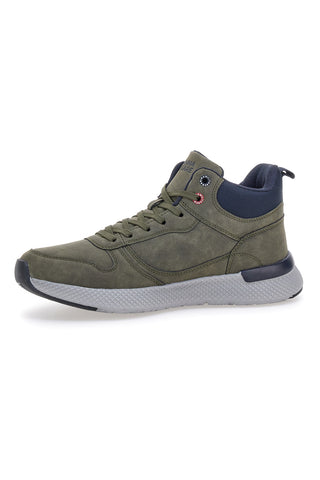 Grüne Mid-Sneaker mit marineblauer Laufsohle MM2310