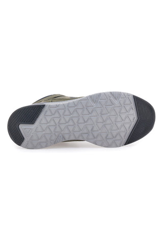 Grüne Mid-Sneaker mit marineblauer Laufsohle MM2310