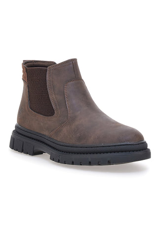 Braune Beatles-Ankle-Boots mit elastischen Einsätzen, Kangaroo CA877