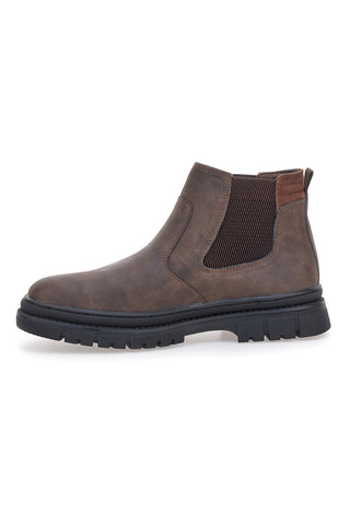 Stivaletti Beatles marroni con inserti elastici Canguro CA877