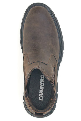 Braune Beatles-Ankle-Boots mit elastischen Einsätzen, Kangaroo CA877