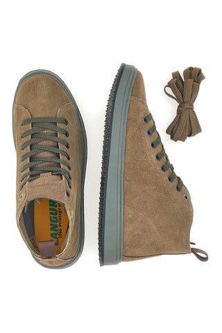 Sneakers taupe in camoscio con suola in gomma Canguro CA817