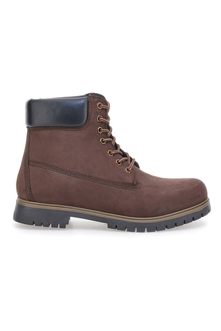 Andrea Bruni A028 braune Stiefeletten mit gepolstertem Schaftrand