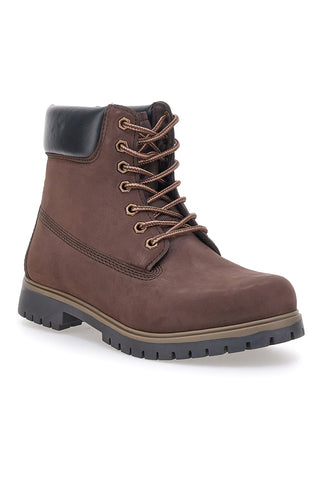 Andrea Bruni A028 braune Stiefeletten mit gepolstertem Schaftrand