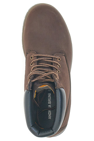 Andrea Bruni A028 braune Stiefeletten mit gepolstertem Schaftrand