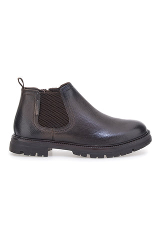 Braune Chelsea-Boots mit Reißverschluss und elastischen Einsätzen, Andrea Bruni 72053