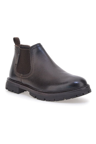 Chelsea boots marroni con zip e inserti elastici Andrea Bruni 72053