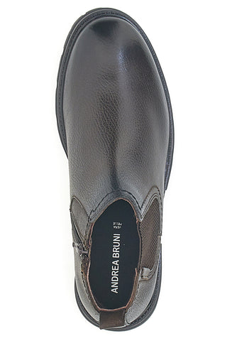 Chelsea boots marroni con zip e inserti elastici Andrea Bruni 72053
